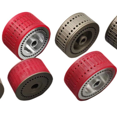 Material de caucho/acero Color rojo Rueda de succión resistente al desgaste para piezas de máquinas plegables y accesorios de impresión offset