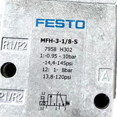 Fábrica original FESTO válvula de solenoide MFH-3-1/8S Serie 0692 de aluminio y cobre gris claro para la máquina de impresión offset