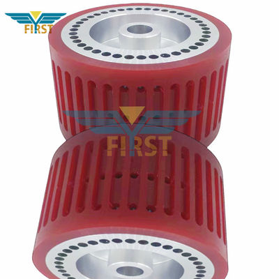 Rueda 124*70m m de la succión del color rojo para las piezas plegables de la impresión del poliuretano de la máquina