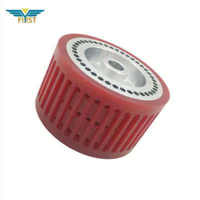 Rueda 124*70m m de la succión del color rojo para las piezas plegables de la impresión del poliuretano de la máquina